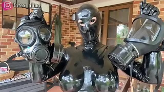 Latex Foreigner Trying Overseas Fetish Gas Masks